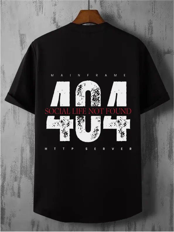 404 Social Life Not Found Oversized T-Shirt